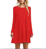 solid color long-sleeved dress, view 9 - MRSLM