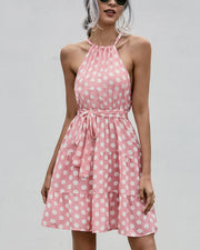 Women's polka dot print summer dress, view 3 - MRSLM