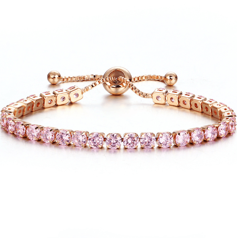 inlaid zircon push-pull bracelet, view 5 - MRSLM
