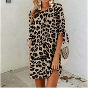 printed round neck dress, view 2 - MRSLM