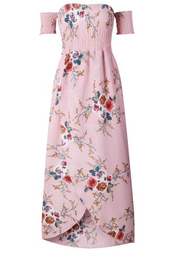 boho floral print dress, view 4 - MRSLM
