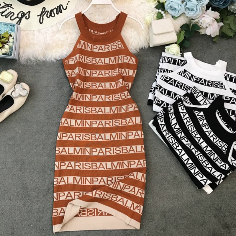 knitted letter dress, view 5 - MRSLM