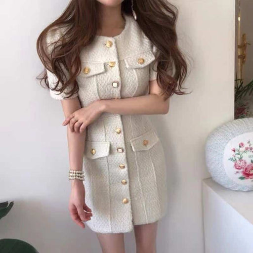 elegant short sleeved dress - MRSLM