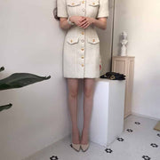 elegant short sleeved dress, view 6 - MRSLM