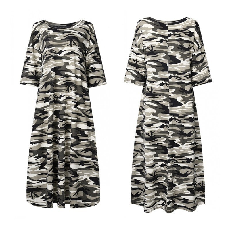camouflage t-shirt dress, view 5 - MRSLM