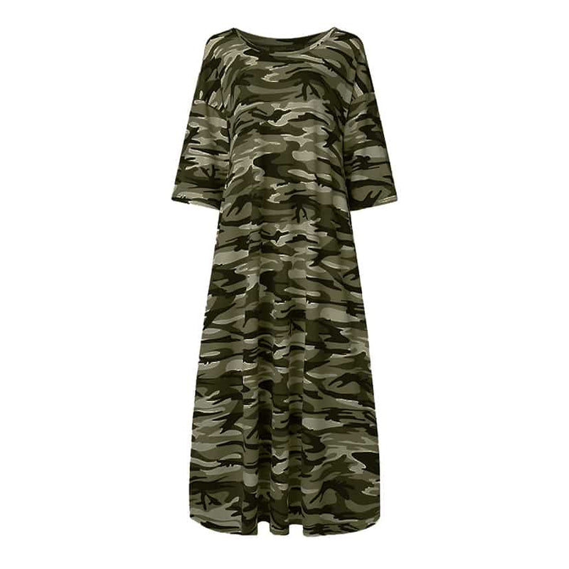 camouflage t-shirt dress, view 3 - MRSLM