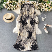 women's pleated boho dress, view 6 - MRSLM