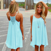 Women's beach loose O-neck dress - MRSLM