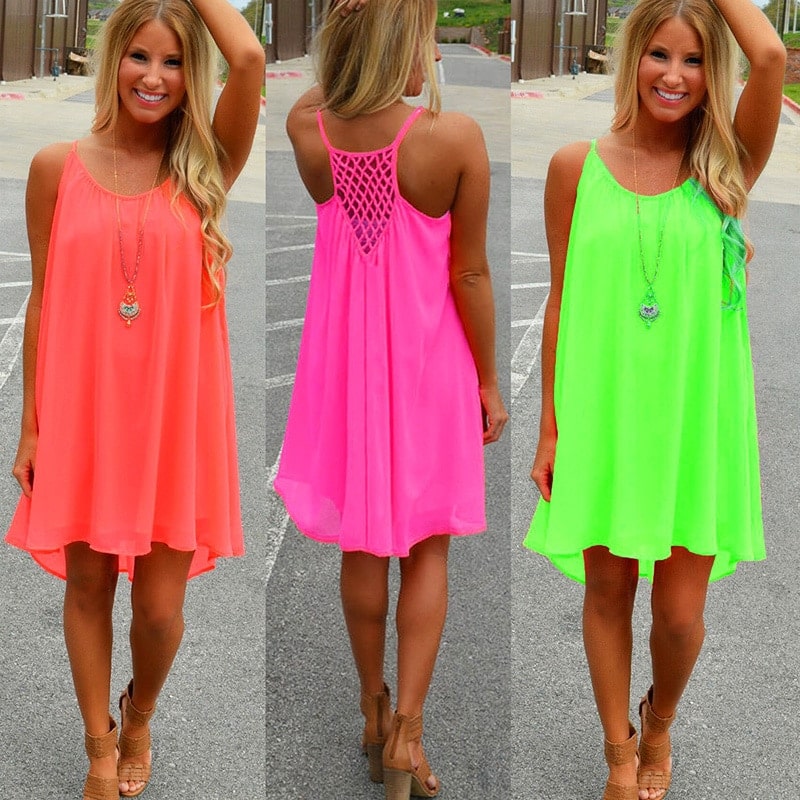 Women's beach loose O-neck dress, view 11 - MRSLM