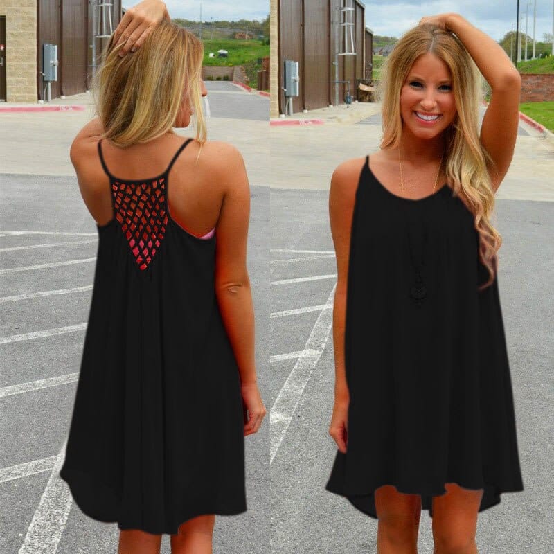 Women's beach loose O-neck dress, view 3 - MRSLM