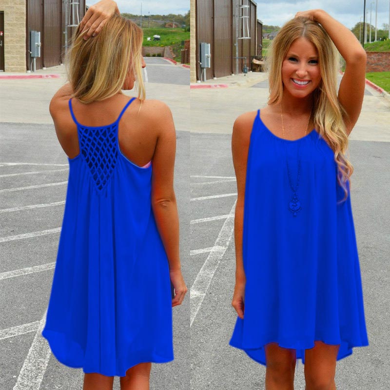Women's beach loose O-neck dress, view 7 - MRSLM