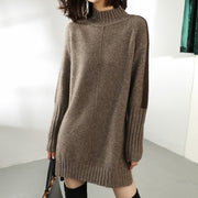 women's contrast sleeve knitted dress - MRSLM