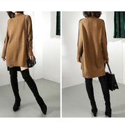 women's contrast sleeve knitted dress, view 5 - MRSLM