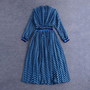 women's high waist patchwork long dress, view 5 - MRSLM