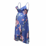 maternity floral ruffle sundress, view 6 - MRSLM