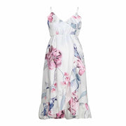 maternity floral ruffle sundress, view 2 - MRSLM