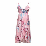 maternity floral ruffle sundress, view 3 - MRSLM