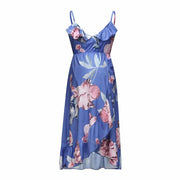maternity floral ruffle sundress, view 5 - MRSLM