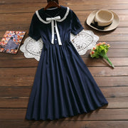 Women's cute style cotton midi dress - MRSLM