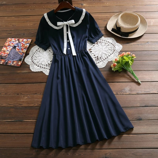 Women's cute style cotton midi dress - MRSLM