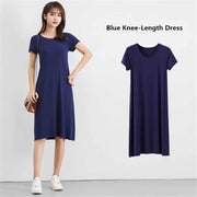 modal knitted T-shirt dress, view 2 - MRSLM