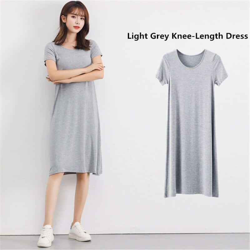 modal knitted T-shirt dress, view 10 - MRSLM