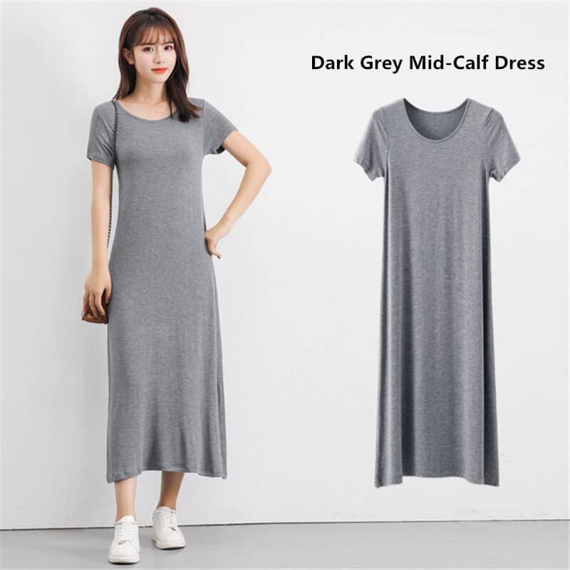 modal knitted T-shirt dress, view 13 - MRSLM