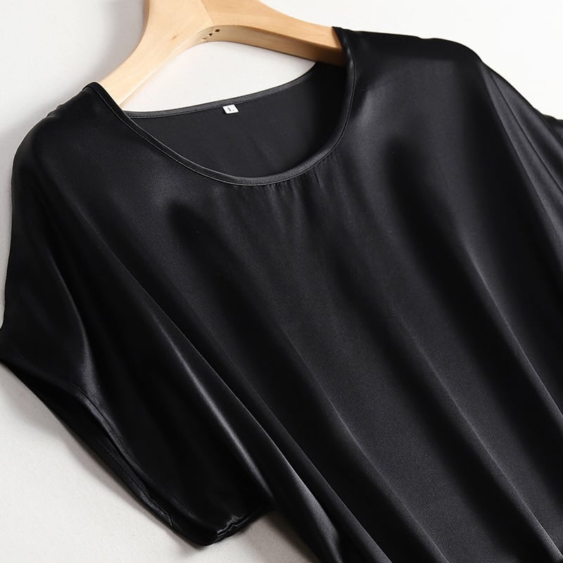 women's summer plain silk dress, view 5 - MRSLM