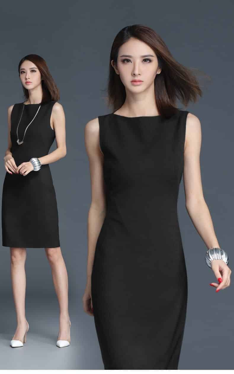 women's classic office dress, view 5 - MRSLM
