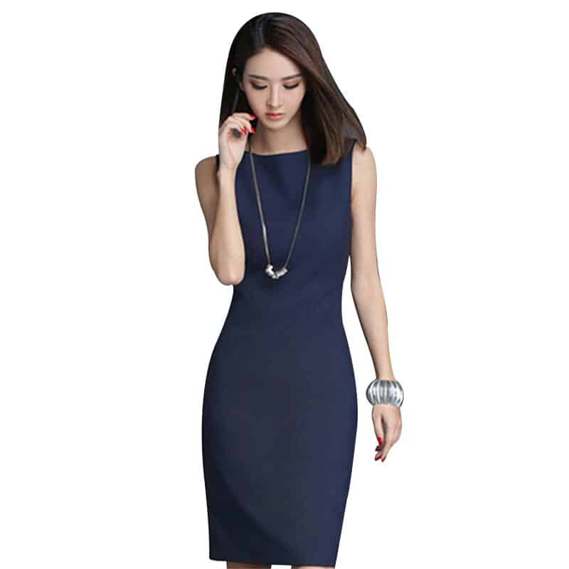 women's classic office dress, view 2 - MRSLM