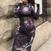 women's turtleneck maxi dress, view 16 - MRSLM