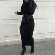 women's turtleneck maxi dress, view 13 - MRSLM