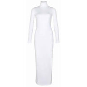 women's turtleneck maxi dress, view 4 - MRSLM
