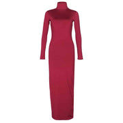 women's turtleneck maxi dress, view 8 - MRSLM