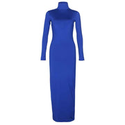 women's turtleneck maxi dress, view 10 - MRSLM