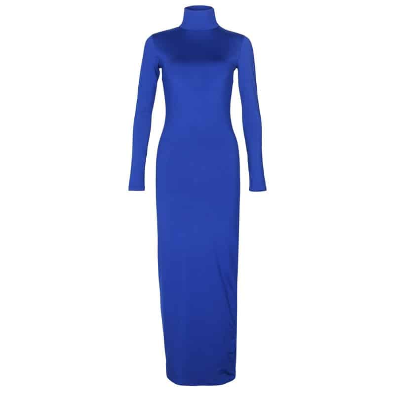 women's turtleneck maxi dress, view 10 - MRSLM
