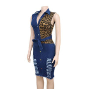 Women's leopard print detail dress, view 3 - MRSLM