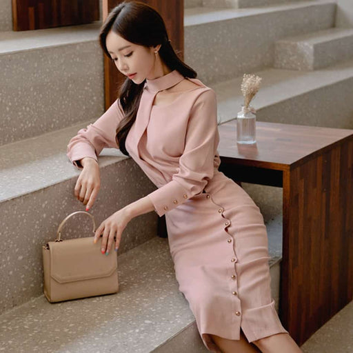 turtleneck office midi dress - MRSLM