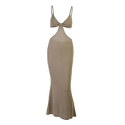 backless maxi dress with cutouts, view 4 - MRSLM