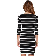 casual striped long sleeve dress, view 6 - MRSLM