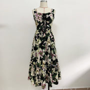lily print lacing up dress, view 2 - MRSLM