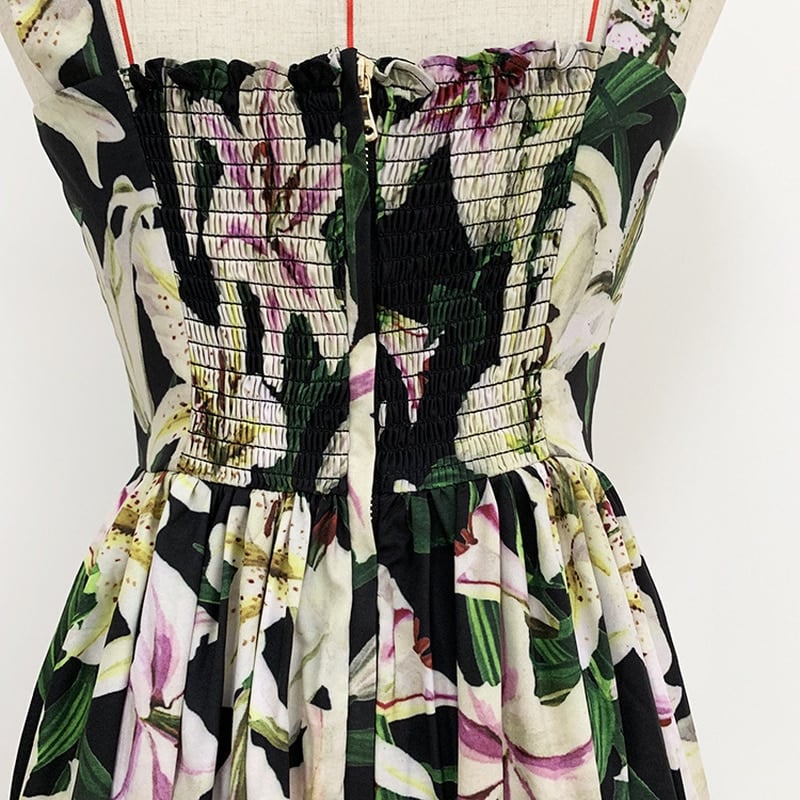 lily print lacing up dress, view 5 - MRSLM