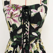 lily print lacing up dress, view 4 - MRSLM