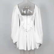 vintage lantern sleeve mini dress, view 7 - MRSLM