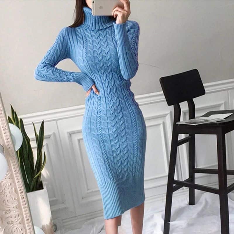 women's winter sweater dress, view 7 - MRSLM