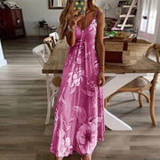 Slim long flower suspender dress, view 8 - MRSLM