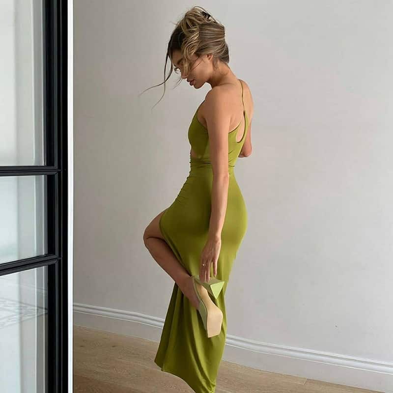 sleeveless maxi dress, view 3 - MRSLM