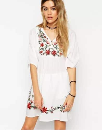 women's vintage embroidered mini dress, view 7 - MRSLM