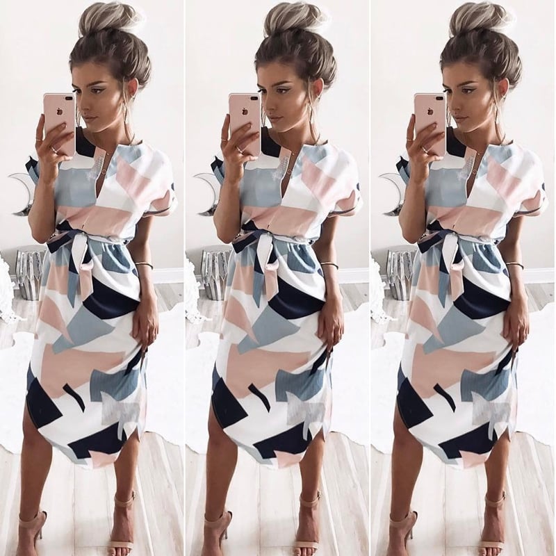 Women's Casual Geometric Printed Dress