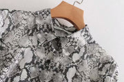 retro snake pattern dress, view 4 - MRSLM
